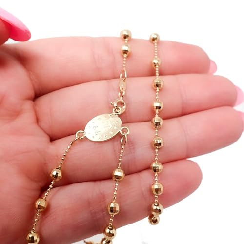 Collar Inmaculada Romero Virgen Milagrosa Oro 18k 31cm