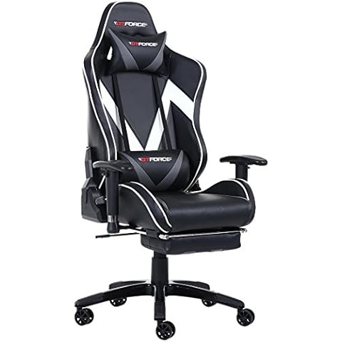 GTFORCE FORMULA MX RECLINING SPORTS RACING GAMING OFFICE DESK PC CAR FAUX LEATHER CHAIR (Grey) Cover