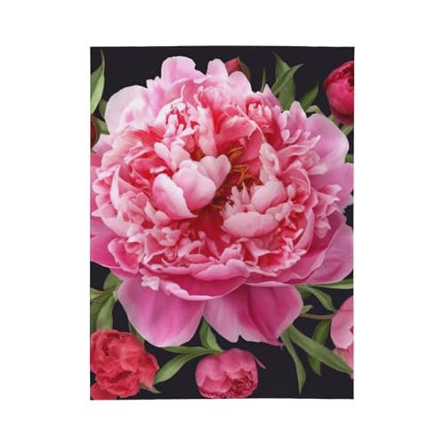 Couverture polaire douce lavable toutes saisons à fleurs - 3