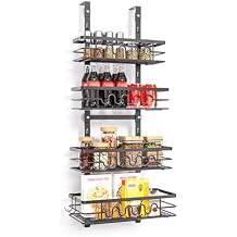 Over Door Spice Rack, Hanging Basket Wall Spice Rack Kitchen Organizers Storage Hanging Shelf for Kitchen Laundry Room Bathroom