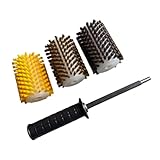 DeeRace スキーワックスブラシキット スノーワックスブラシセット 効率的で扱いやすい 軽量ポータブル 車軸ハンドル付き, 10CM