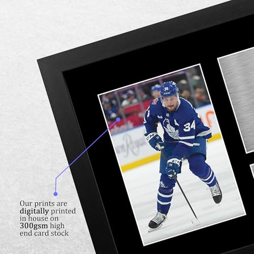 Auston Matthews autographe imprimé Leafs cadre A4 finition premium hockey - 4