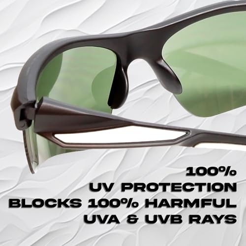 Calabria Half Volley Black Silver/G15 Green Pickleball Sunglasses for Women Polarized Pickleball Glasses for Men Racquetball Protective Eyewear Outdoor Sunglasses Men Sport Squash Cricket Glasses - Thumbnail 7