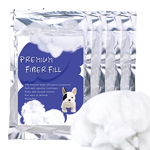 Image of BUTUZE 500g /17.6oz Polyfill Stuffing, (2.1oz-4.4lb) Polyester Fiberfill Stuffing, Premium Fiber Fill, High Resilience Fill Fiber, Stuffing for Small Dolls Part Pillow Comforter DIY, Recyclable