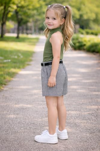 Image of Girl's Solid Cotton Blend Style Top and Shorts Set