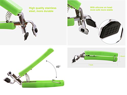 image for TOPOKO Green Stainless Steel Retriever Tongs / Gripper Clip for Hot an