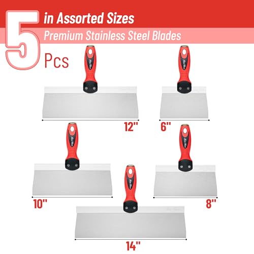 Bates Choice Bates- Putty Knife Set, 5 Pack, Stainless Steel, 14", 12", 10", 8", 6", Putty Knives thumb #1