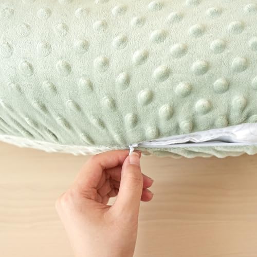 Image of Konssy 2 Pack Nursing Pillow Covers, Soft and Comfortable Nursing Cover for Breastfeeding Pillows, Pillow Slipcover for Baby Girls Boys Newborn(Green, Woodland)
