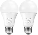 LED Dusk to Dawn Light Bulb,ProPOW A19 5W Smart Sensor Bulbs Soft White Automatic Light Bulb Timer Outdoor Lighting for Porch, Garage, Driveway,Yard,Hallway,Patio(E26,450 lumens,2-Pack)