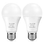 LED Dusk to Dawn Light Bulb,ProPOW A19 5W Smart Sensor Bulbs Soft White Automatic Light Bulb Timer Outdoor Lighting for Porch, Garage, Driveway,Yard,Hallway,Patio(E26,450 lumens,2-Pack)