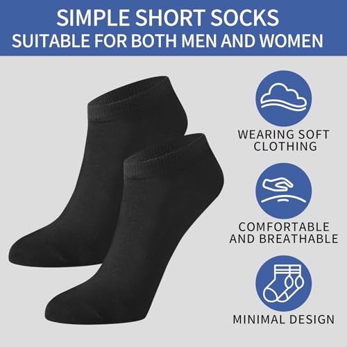 120 Pairs Black Low Cut Ankle Socks Bulk Pack No Show Casual Breathable Thin Athletic Socks for Men Women3