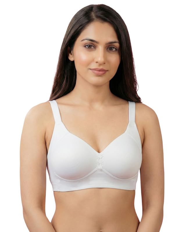 Women's Cotton Padded Plus Size Minimiser Bonded Bra | M-Frame Support | Hidden Concealer | Seamless Bonded Bra | Wire-Free | Elastic-Free Bottom Band & Armholes | Pack of 1-image-25
