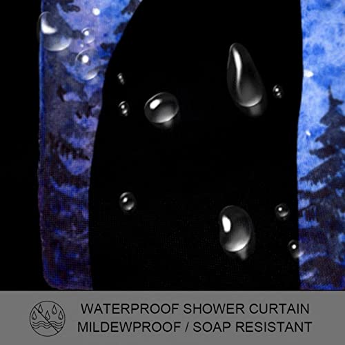 Rideaux de douche aquarelle Night Cat sans odeur pour baignoire et bac de douche 152x184 - 4