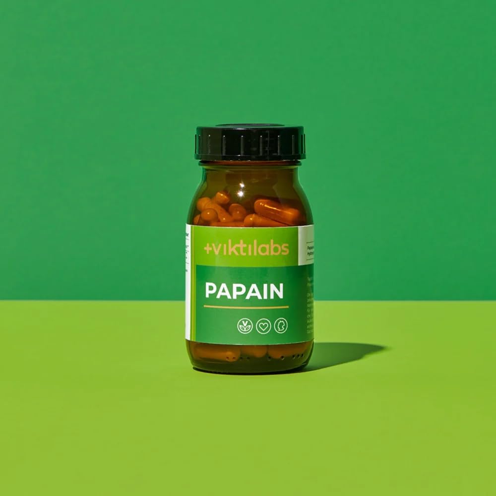 Papain Kapseln - Enzym aus der Papaya - hochdosiert - 800 mg pro Tagesdosis - 2 Kapseln pro Tag - 90 vegane - ohne Zusatzstoffe