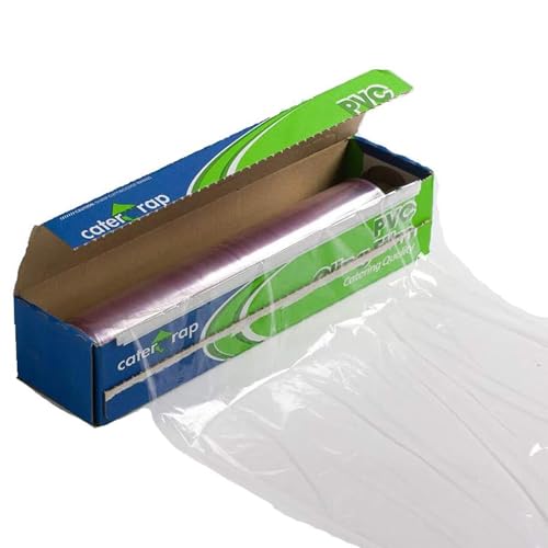 We Can Source It Ltd – Disposable & Strong Food-Grade Plastic Wrap - Stretch & Seal Function for Kitchen, Restaurant, Catering Food Storage & Preservation – 1 x 45cm x 300m PVC Cling Film Roll
