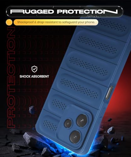 Image of WOW IMAGINE Ultimate Silicone Back Cover Case for Mi Redmi 12 5G | Redmi 12 4G | Poco M6 Pro 5G | Heat Dissipation Thin Soft TPU | 360 Camera Protection | Breathable Cooling Holes - Deep Blue