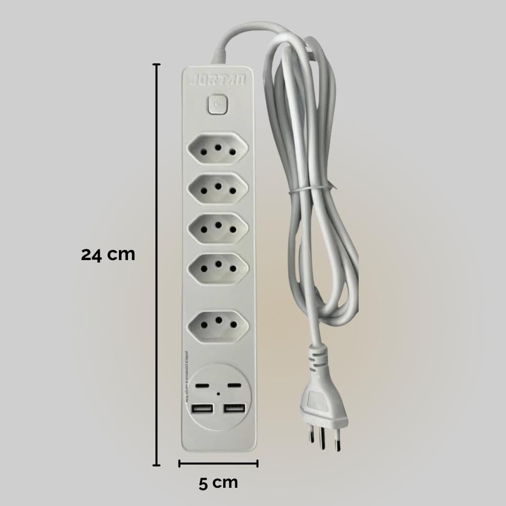Filtro de Linha 4 Entradas 2 Portas USB 2 Portas Tipo C Régua de Energia 4 Tomadas com Entrada USB e Tipo C Extensão- Linha Prime Filtro de Linha 4 Entradas 2 Portas USB 2 Portas Tipo C Régua de Energia 4 Tomadas com Entrada USB e Tipo C Extensão- Linha Prime