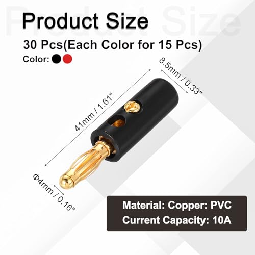 30 Pzas Conectores Banana 4mm 10A 8.5mm x 37.7mm miniatura 2