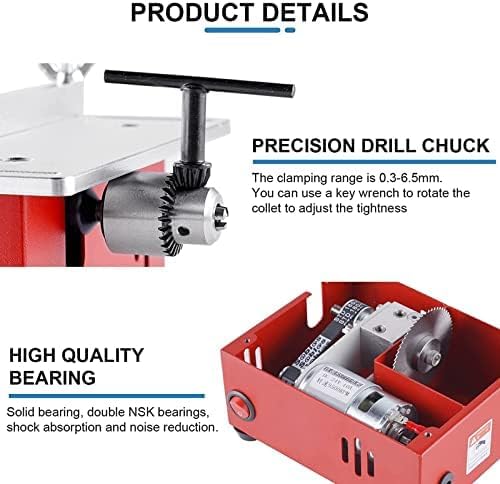 Mini Sierra de Mesa para carpintería, máquina de Corte eléctrica de precisión con Disco de amolar, Ideal para proyectos de Bricolaje, Manualidades y Pasatiempos.
