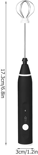 Miniatura 2 de Espumador de leche eléctrico, mezclador automático de huevos, espumador de leche de 3 velocidades ajustable con carga USB, color negro