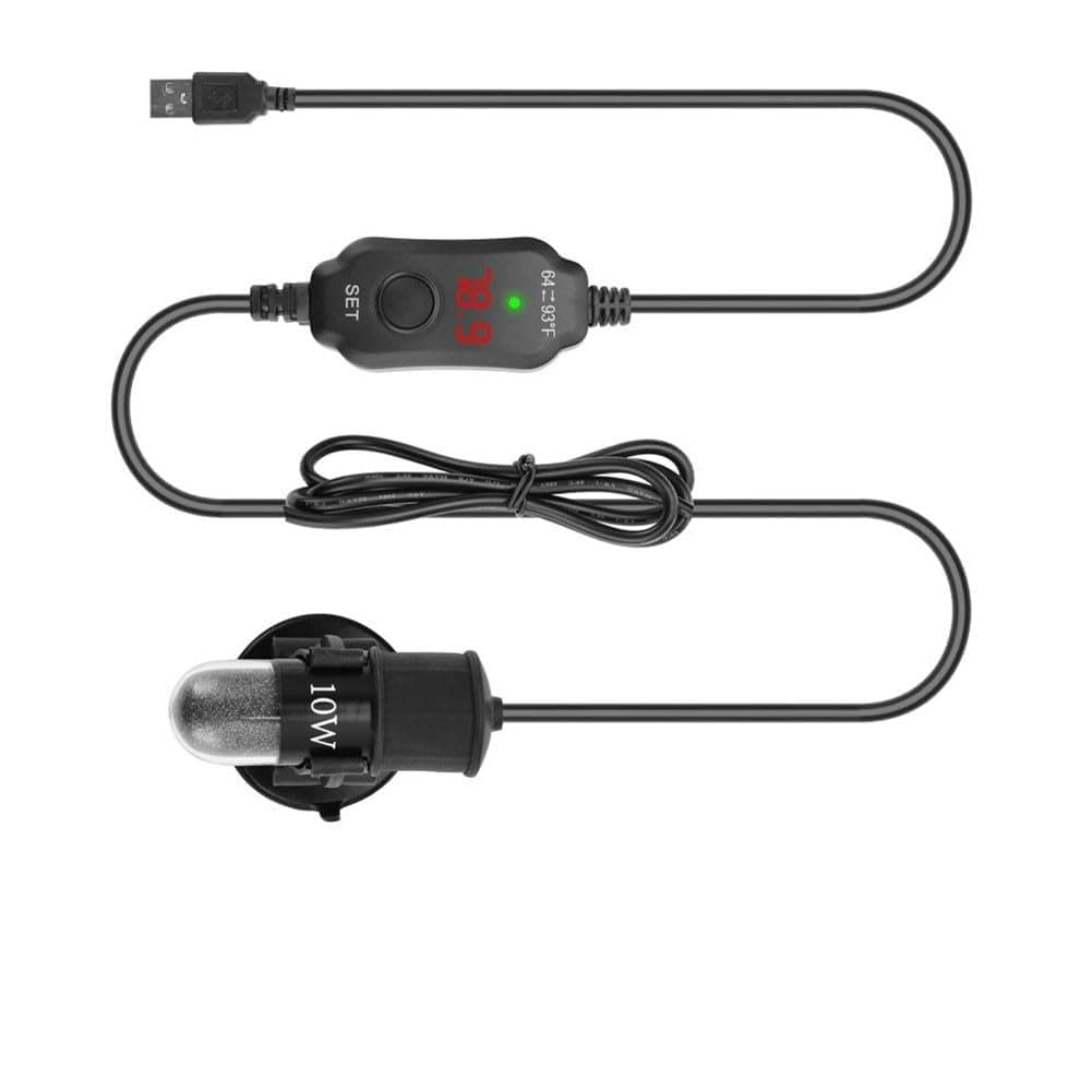for MINI Submersible Aquarium Heater USB Powered With Adjustable Temperature Control 18 To 34 Degrees for celsius Suitable For Small Fish Tanks And Pet Fountains(SC07A-F)
