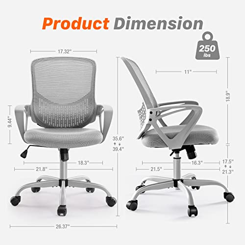 Office Chair - Mid Back Home Office Desk Chairs, Adjustable Height, Breathable Mesh #TOP2