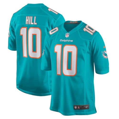 Outerstuff Tyreek Hill Miami Dolphins Nike Kids Youth Aqua Home Player Jersey NFL Short Sleeve (US Numeric 18 20 Regular Aqua)