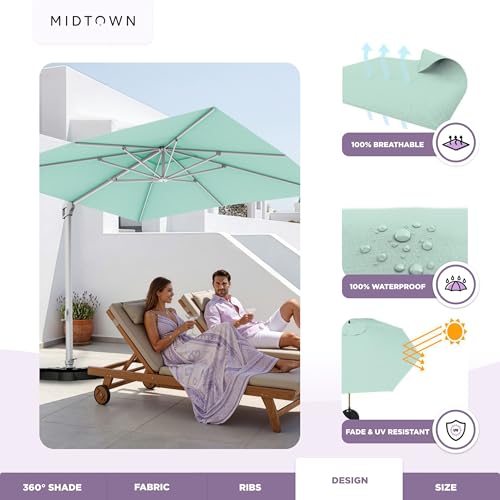 Image of Midtown Umbrellas Grande Square - 9 x 9 Ft Cantilever Umbrella