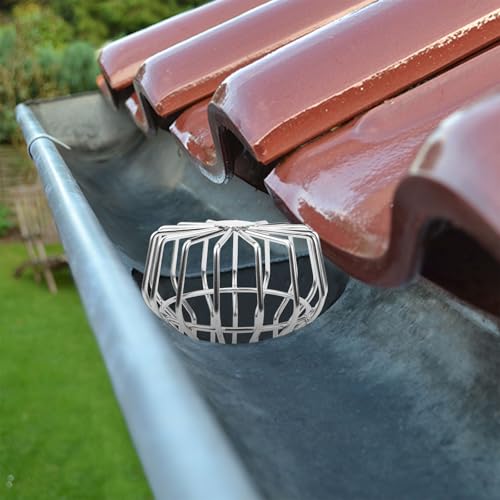 FSWWSF Dachrinnen Laubschutz FüR Den Innenhof Fallrohrschutz Laubfanggitter Edelstahl Laubschutz Fallroh Dachrinnenschutz FüR Die Meisten AbflüSse, Rohre (110mm)