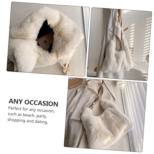 BESPORTBLE Adjustable Plush Crossbody Bag for Women Stylish Furry Shoulder Purse Casual Messenger Bag with Soft Texture Unique Design Friends and Family4