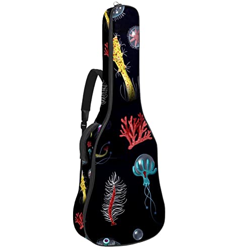 Jellyfish Corals Housse de guitare imperméable en tissu Oxford avec bandoulière réglable - Les Beatles, Paul McCartney, John Lennon, RIngo Starr, George Harrison Jellyfish Corals Housse de guitare imperméable en tissu Oxford avec bandoulière réglable
