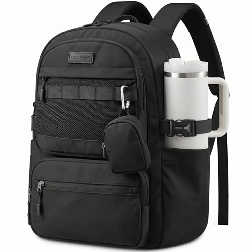 LOVEVOOK Waterproof Laptop Backpack, 17" Travel Daypack Compartments, Work College Travel Bag for Business Commute with Mini Pouch