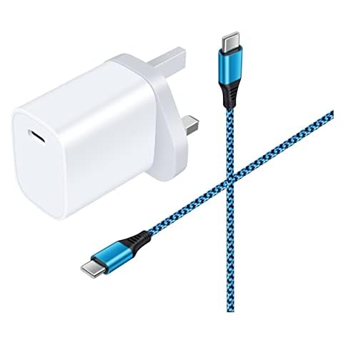 Ouorkee USB Charger 20W, USB PD Charger Type C Port Charger Fast Charging with 3ft USB C Cable for Samsung Galaxy S21 S20 S8, Huawei P50 P40 P30 P20 Mate30/pro, Sony, OnePlus, HTC, Google etc Cover