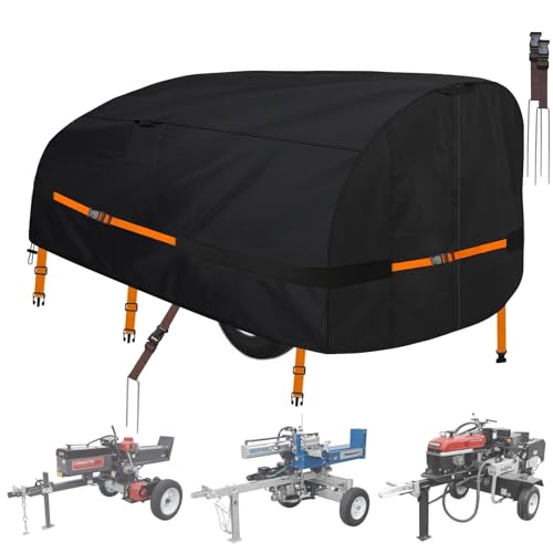 Goctoke Log Splitter Cover 1200D Heavy Duty Windproof for 15-60ton Electric Wood Splitter Cover All Weather Protection Log Splitter Accessories (94.5 L X 49.6 W X 41.7 H)