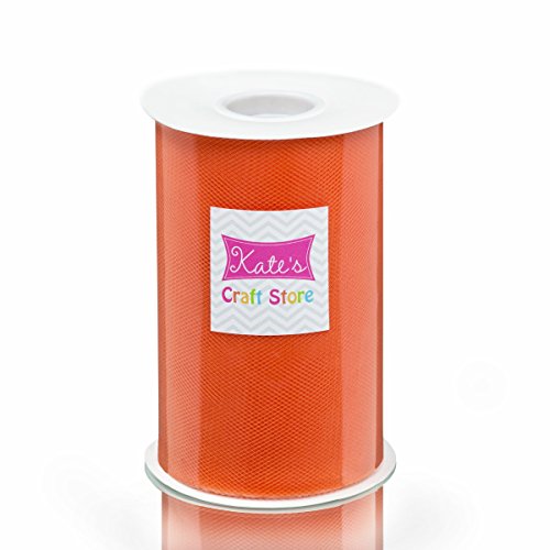 Orange Tulle 6in x 300ft (100 Yards) roll.