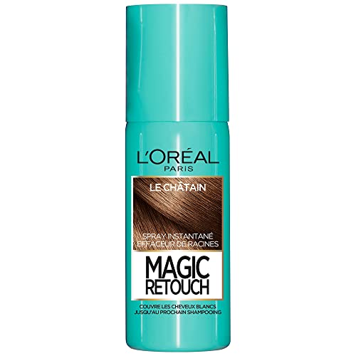 L’ORÉAL PARIS - Spray Instantané Correcteur de Racines & Cheveux Blancs - Hommes & Femmes - Magic Retouch - Châtain -75ml