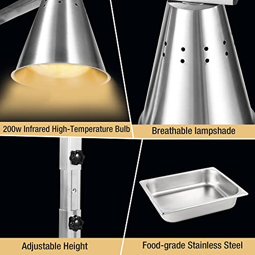 Restlrious HL1SX1-S1 Food Heat Lamp Freestanding Commercial Portable Food Warmer thumb #4
