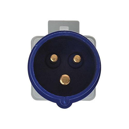 ProPlus 373519 CEE Adapter auf Schuko Steckdose 16A – Für Camping, Caravan, Wohnmobil und Boot – IP44 – Blau – Ansicht 4