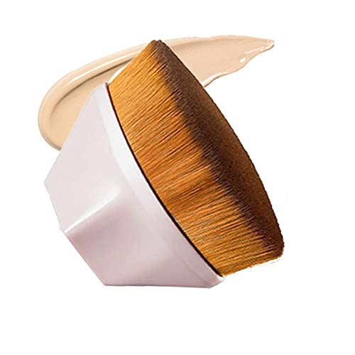 ファンデーションブラシ ペタル 55 多機能化粧ブラシ 肌に優しい メイクブラシ フェイスブラシ 携帯便利 化粧ケース付 (ピンク)