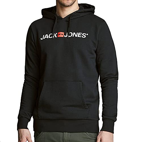 JACK & JONES Jjecorp Logo Sweat Hood Noos, Capucha Hombre, Negro (Black Detail: Reg Fit), Medium
