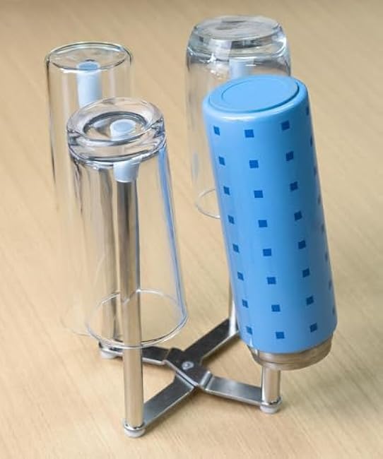 Drying Rack, Stainless Steel Kitchen Stand Holder for Bottles, Cups and Plastic Bags, Multifunctional Countertop Shelf