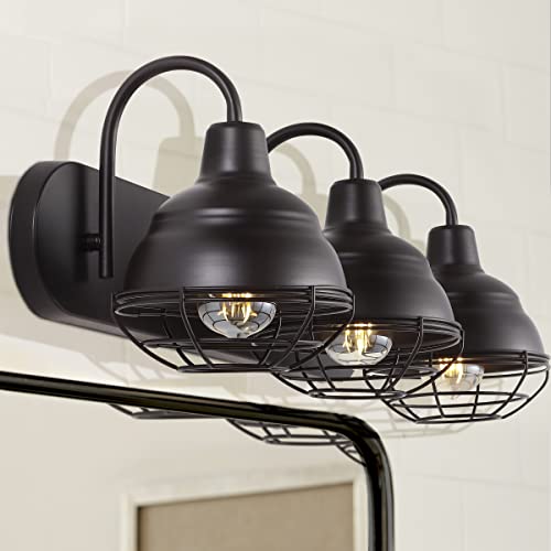 Image of JONATHAN Y Levi 3-Light Vanity 24.5 inch Industrial Metal, Oil Rubbed Bronze