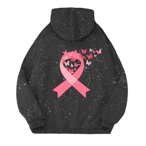 Sweats à Capuche Octobre Rose | Hoodie Étoilé Mixte Décontracté - 3