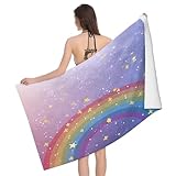 Leichong Toalla de Playa Niños Arcoiris de Microfibra Hombre Mujer, Toallas Playa Multicolor Secado Rápido, Absorbente Toalla Baño 70 x 140 cm