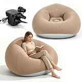 Normodic 2 Stück Aufblasbarer Sessel, Aufblasbares Sofa für Erwachsene, Aufblasbare Couch mit elektrischer Luftpumpe für Camping, Wohnzimmer, Schlafzimmer, Garten, Lesen, Spielen und Entspannen
