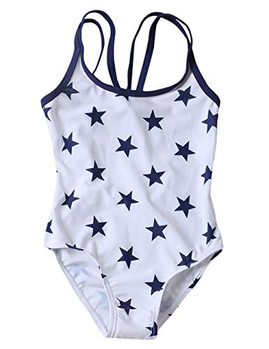 PARICI Girls Star Printed Ruffle Swimsuit Two Pieces Swimwear Bikini Size 4-8Y