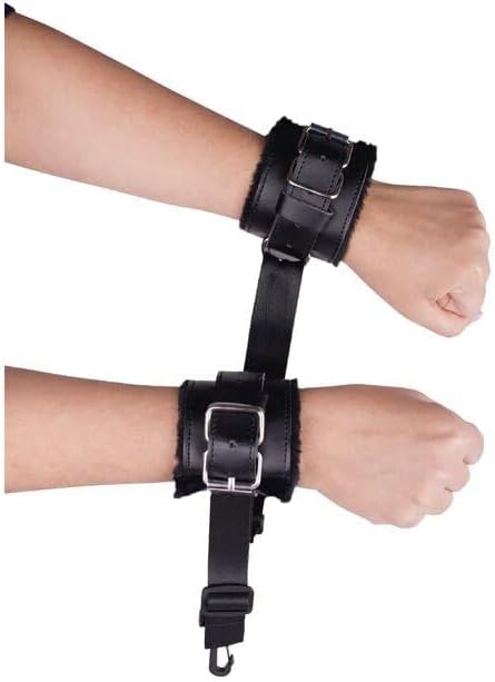 Motorbunny Premium Leather Extendable Wrist Restraints Pair with Clips to Attach to Motorbunny Sex Machine, Adult Sex Toys, BDSM Restraints, Bondage Gear & Accessories, Bondage Cuffs