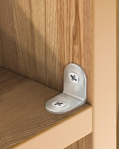 JatilEr 20 Stück Winkelverbinder, 20 × 20mm Edelstahl Winkel Metallwinkel 90 Grad L Form Möbelwinkel Kleine Winkel Metall Mit 40 Schraube für Holz Möbel Tabelle Stuhl