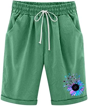 Women's Long Shorts Below The Knee Lounge Athletic Shorts Pure Color Casual Drawstring Waist Sweat Shorts