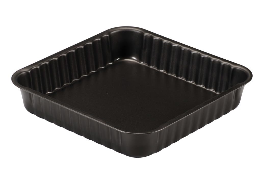 FORMEGOLOSE™, Square Cake Tin 24x24 cm, made of steel with double layer of non-stick coating, Black Colour